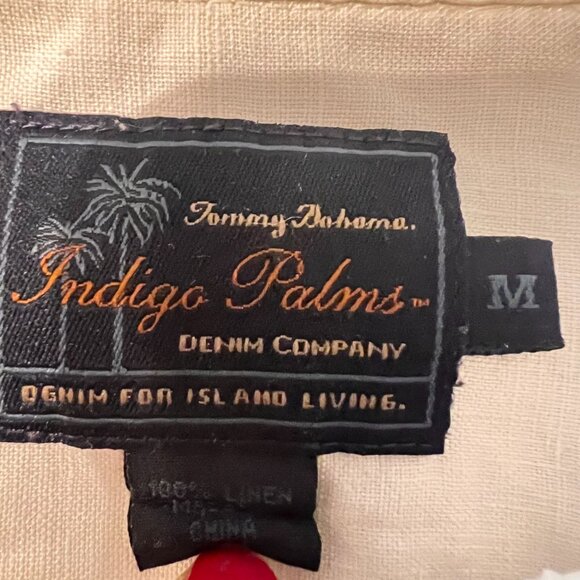 vintage Tommy Bahama Indigo Palms Mens White Short-Sleeve Button-Down Shirt M‎ - Picture 2 of 5